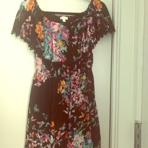 Off the shoulder dress with floral pattern